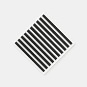 クラシックエレガント白黒ストリップ スタンダードカクテルナプキン (角)