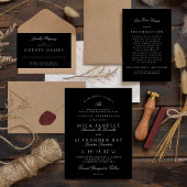 クラシックエレガント白黒フォーマル結婚ズ エンクロージャーカード