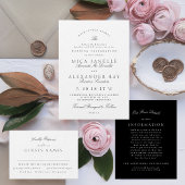 クラシックエレガント白黒フォーマル結婚ズ エンクロージャーカード