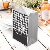 クラシックエレガント白黒千鳥格子の ミディアムペーパーバッグ