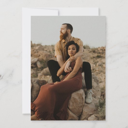 クラシックエレガント白黒結婚ズ セーブザデート (裏面)