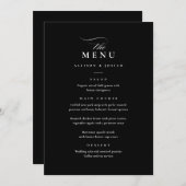 クラシックエレガント白黒結婚ズ メニュー (正面/裏面)