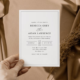 クラシックエレガント白黒結婚ズ 招待状