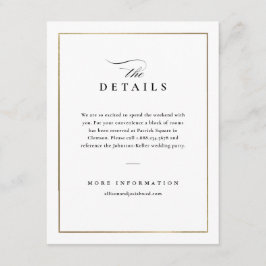 クラシックエレガント白黒結婚詳細 エンクロージャーカード
