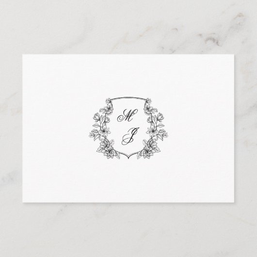 クラシックエレガント白黒結婚詳細 エンクロージャーカード (裏面)