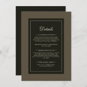 クラシックエレガント秋ブラウン結婚詳細 エンクロージャーカード (正面/裏面)