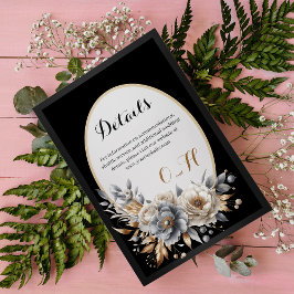 クラシックエレガント素朴フローラ結婚詳細5 エンクロージャーカード