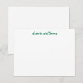 クラシックエレガント緑スタイリッシュモダン名門私立校風の文字 ノートカード (正面/裏面)