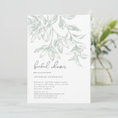 クラシックエレガント線描フローラブライダルシャワー 招待状 (スタンド正面)