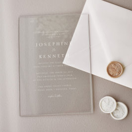 クラシックエレガント聖聖歌聖句クリスチャン結婚ズ アクリル招待状