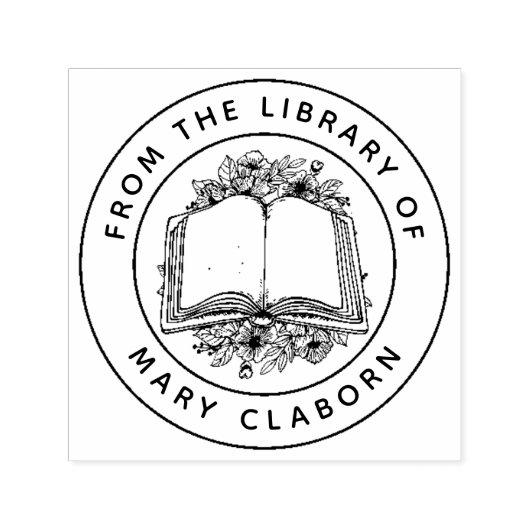 クラシックエレガント花の図書室から集めた セルフインキングスタンプ (デザイン)