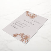 クラシックエレガント蘭金ゴールドフローラブライダルシャワー 箔招待状 (回転した状態)