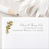 クラシックエレガント蝶結婚差出人住所 ラベル (インサイチュ)