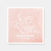 クラシックエレガント造幣局のミセス・モノグラ結婚ム スタンダードカクテルナプキン (正面)