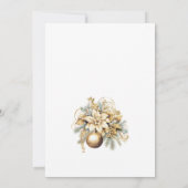 クラシックエレガント金ゴールドグリーンラグジュアリークリスマス 招待状 (裏面)