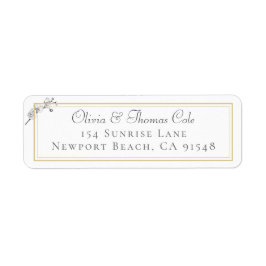 クラシックエレガント金ゴールドフレームオーキ結婚ッドのアドレス ラベル