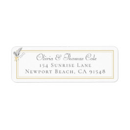 クラシックエレガント金ゴールドフレームリリー結婚フローラ ラベル