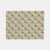 クラシックエレガント金ゴールドブルー高級クリスマスブーケ フリースブランケット (正面(横))