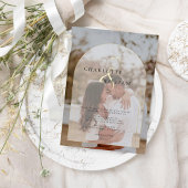 クラシックエレガント金ゴールド写真Arch結婚s 箔招待状