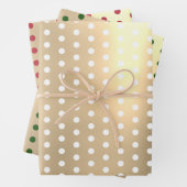 クラシックエレガント金ゴールド水玉模様 ラッピングペーパーシート (インサイチュ)