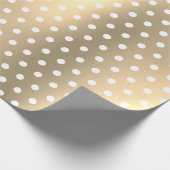 クラシックエレガント金ゴールド白水玉模様 ラッピングペーパー (角)