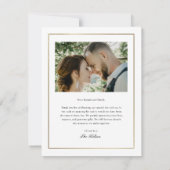 クラシックエレガント金ゴールド結婚の写真 サンキューカード (裏面)
