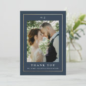 クラシックエレガント金ゴールド結婚の写真 サンキューカード (スタンド正面)