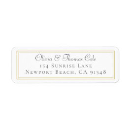 クラシックエレガント金ゴールド結婚フレーム差出人住所 ラベル