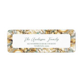 クラシックエレガント金ゴールド高級クリスマスブーケ ラベル (正面)