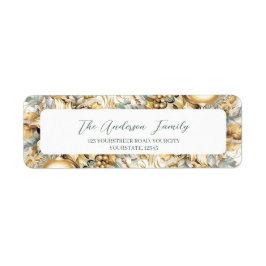 クラシックエレガント金ゴールド高級クリスマスブーケ ラベル