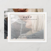 クラシックエレガント金ゴールド2写真結婚の 出欠カード (正面/裏面)