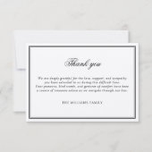 クラシックエレガント黒枠葬儀悔やみや弔慰 サンキューカード (正面)