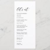 クラシックエレガント黒白の冬の結婚式 メニュー (正面)