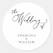 クラシックエレガント黒白の結婚脚本 ラウンドシール (正面)