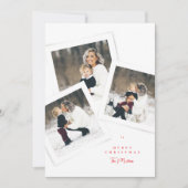 クラシックエレガント4photo collage赤メリークリスマス シーズンカード (正面)