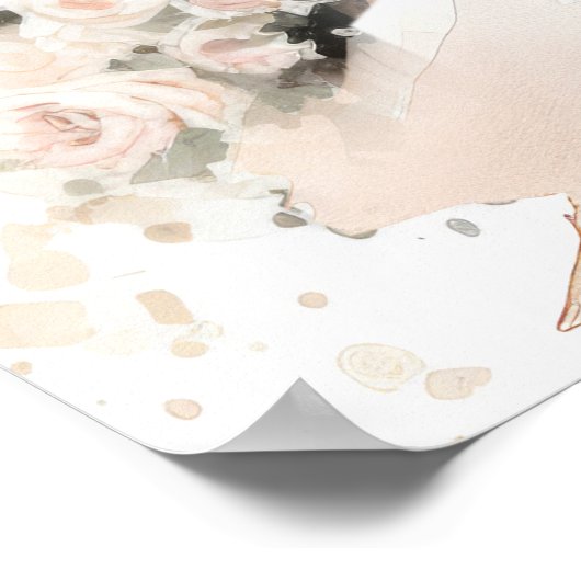 クラシックエレガントBride to be Gownブライダルシャワー ポスター (角)