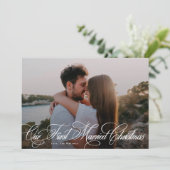 クラシックエレガントChristmas結婚した Photo シーズンカード (スタンド正面)