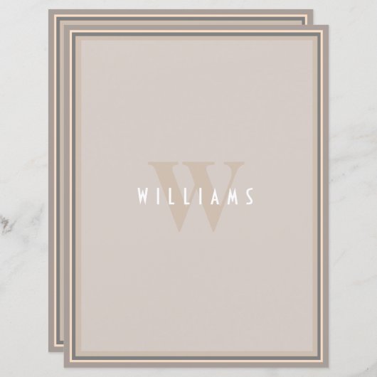 クラシックエレガントFamily Monogram Notepad (正面/裏面)