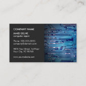 クラシックエレガントGrey Blue Circuitコンピュータの修復 名刺 (正面)