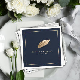 クラシックエレガントIダークブルー結婚I スタンダードカクテルナプキン