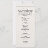 クラシックエレガントLight Gray Vintage Wedding Program (裏面)
