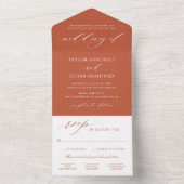 クラシックエレガントRust Orange結婚's オールインワン招待状 (内側)