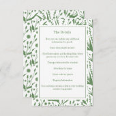 クラシックエレガントSage Greenの植物学結婚科 エンクロージャーカード (正面/裏面)