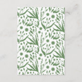 クラシックエレガントSage Greenの植物学結婚科 エンクロージャーカード (裏面)