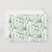 クラシックエレガントSage Greenの植物学結婚科 出欠カード (裏面)