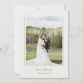 クラシックエレガントSage Green & Beigeの結婚写真 サンキューカード (正面)