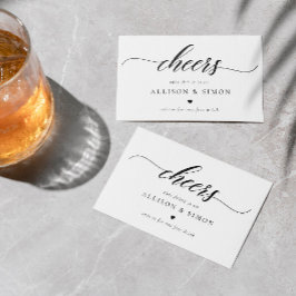 クラシックエレガントScriptのドリンク結婚クーポン 名刺