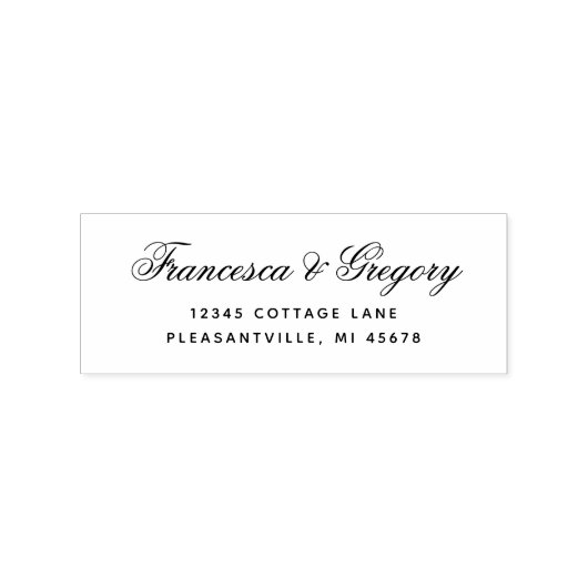 クラシックエレガントScript結婚の差出人住所 ラバースタンプ (インプリント)