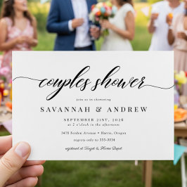 クラシックエレガントScript Coolesブライダルシャワー 招待状