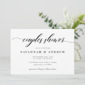 クラシックエレガントScript Coolesブライダルシャワー 招待状 (スタンド正面)